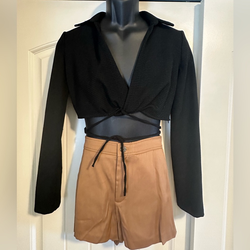 NWT! Zara Tan High-Waisted Shorts